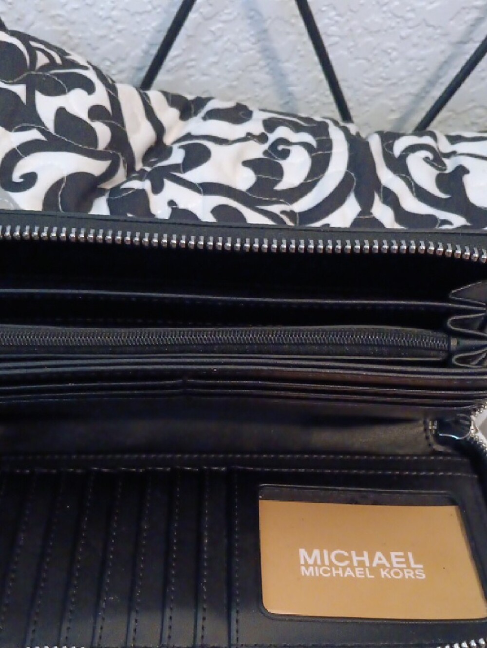 Michael Kors Black Leather Wristlet with Silver Hardware - Picture 9 of 16